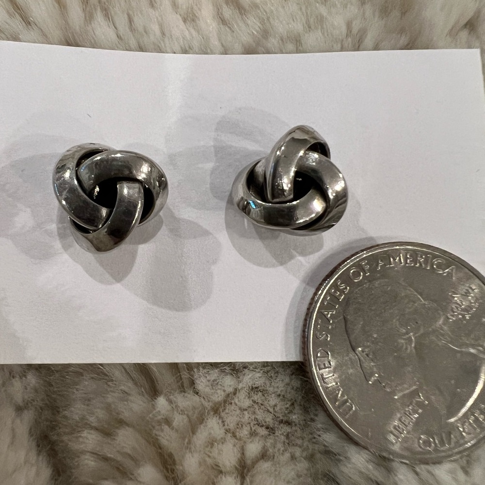 Silver Knot studs - Picture 3 of 5